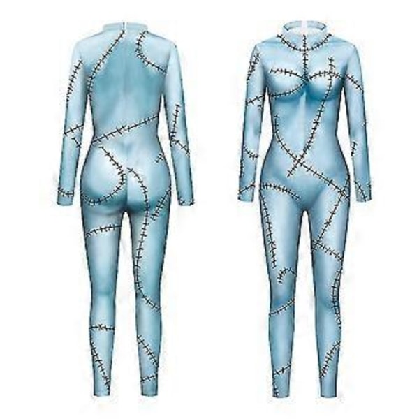 Halloween 3D-tryckt mardrömmen före jul Sally-kostym bodysuit jumpsuit cosplay party maskeraddräkt för dam -NMAOV(M A)