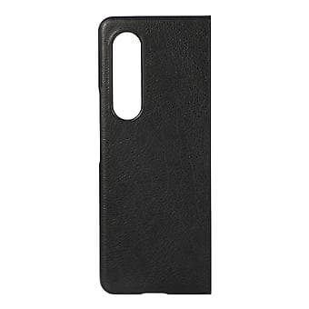 To-farvet Litchi-tekstur etui til Samsung Galaxy Z Fold4 (Sort)