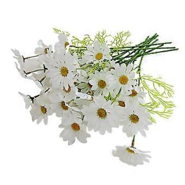 10 stk. 5 Hoveder Realistisk Levende Kunstig Blomst Krysantemum Falsk Blomsterbuket Hjem Kunst Dekoration Scene Layout (Hvid)