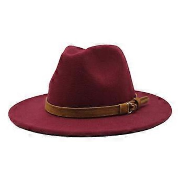 Fedora-hattu syksyyn ja talveen, villahattu, kirkkohattu, lierihattu, joka sopii kaikkeen, jazz-hattu 56-61cm Säädettävä (M mintunvihreä)