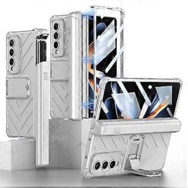 GKK Magnetiskt Pansar Flip Case för Samsung Galaxy Z Fold4 (Silver)
