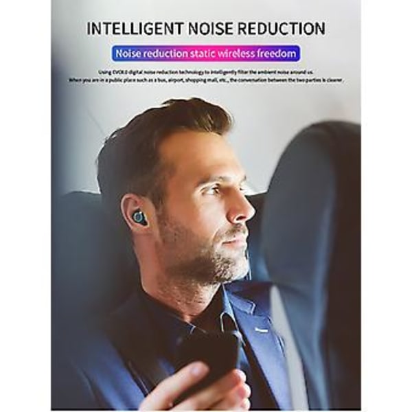 Bluetooth V5.0 Stereo Kuulokkeet Langattomat IPX7 Vedenpitävät Kosketusnappikuulokkeet (Musta)