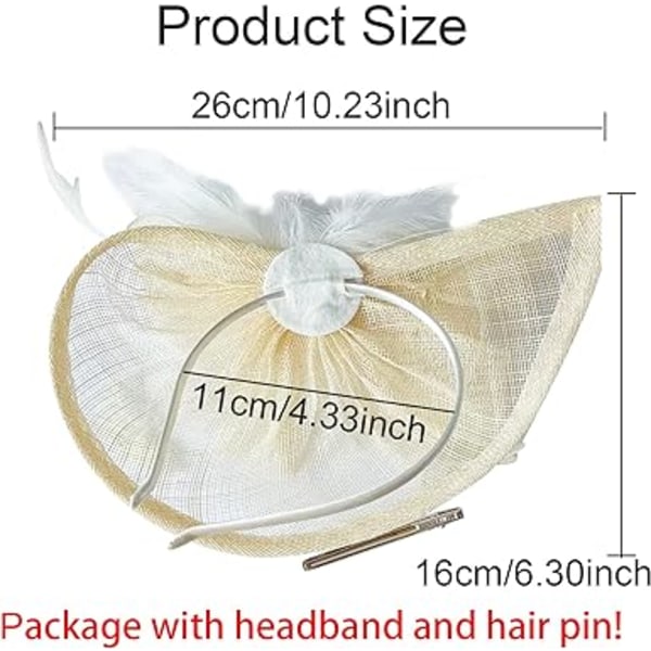 Elegant Fascinator för kvinnor, bröllopsfjädrar, hårklämma, accessoar