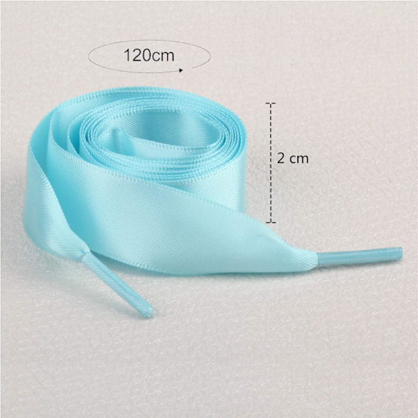 8 par 2 cm brede flade satin snørebånd til kvinder og piger, 8 farver