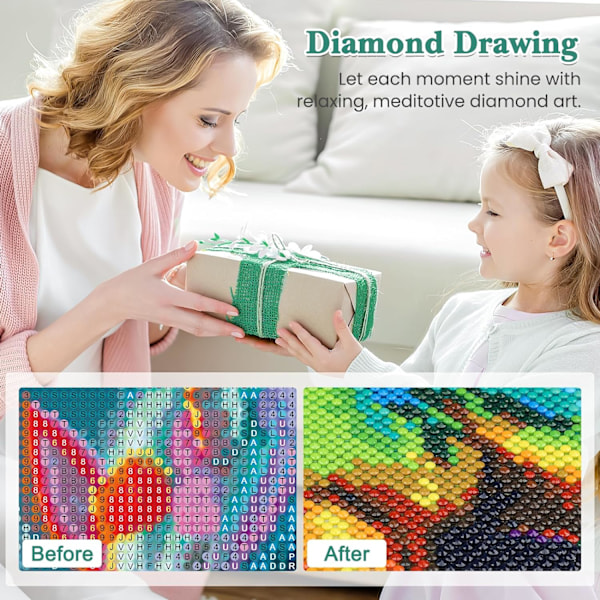 30x40cm Unicorn 5D diamantmalerisett L