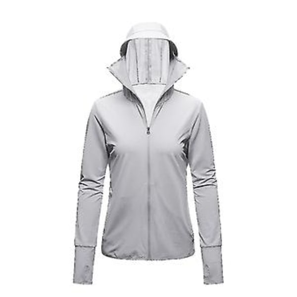Kesä-Upf 50+ UV-suojajakku Naiset Miehet Auringonsuojaus Hengittävä Kalastus Huppari Vaatteet Urheilupaita Pyöräily Cardigan -c (XL harmaa naiset)