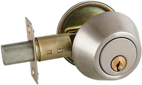 Sæt med 2 låse i rustfrit stål, enkeltcylinder-dødbolt 3 K