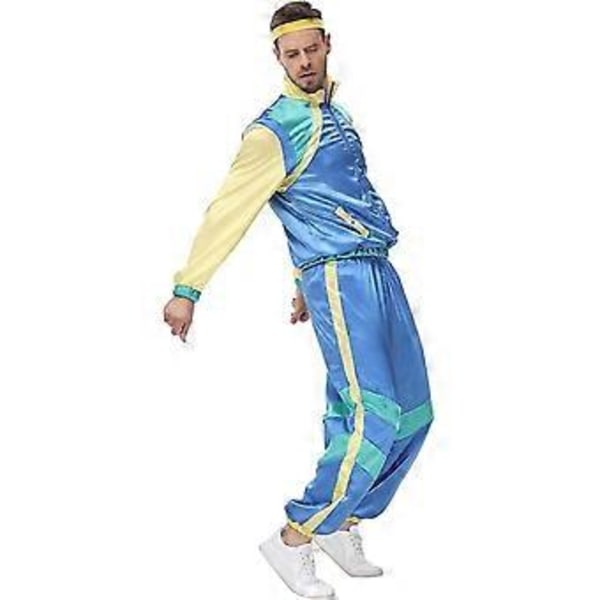 Rave-antrekk for kvinner, skinnende crop top-hettegenser, metallisk fritidsbukse, hettegenser-treningsgenser, discodanse-klubbklær (XX-Large Blå-Gul)