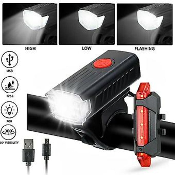 USB Ladattava LED Polkupyörän Ajovalo Pyörän Etuvalo Takavalo Pyöräilyyn ( )