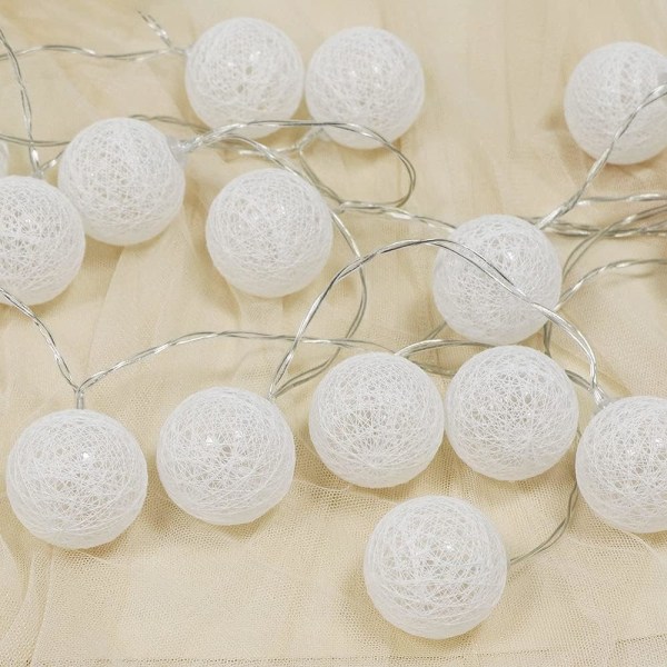 Cotton Ball String Lights, Indoor Decoration Christmas Deco, 3M 2