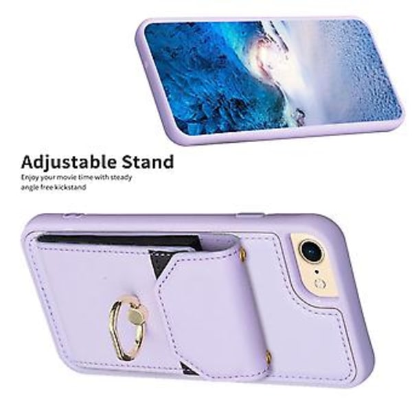 Organ Card Bag -puhelimen kuori iPhone SE 2022 / 2020 / 8 / 7 (Violetti)