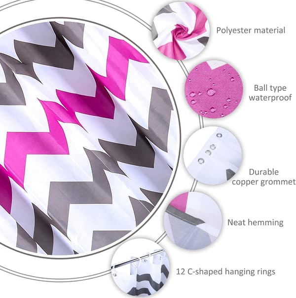 Mildew Proof Bruseforhæng Vandtæt Polyester Hjørne Badeforhæng