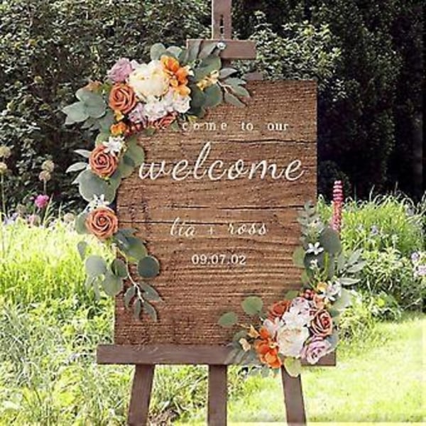 2 Stycken Hängande konstgjorda blommor Swag Sidenblommor Simulation Dekorativa (Orange)