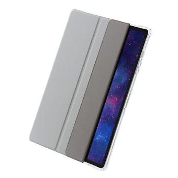 3-Taitettava Selkeä Akryyli Nahkakotelo Samsung Galaxy Tab S9 Ultra/S8 Ultra:lle (Harmaa)