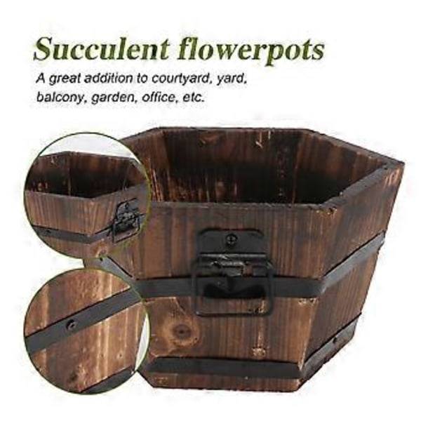 1 st Trä Succulent Växtkruka Kreativ Bonsai Blomkruka Heminredning