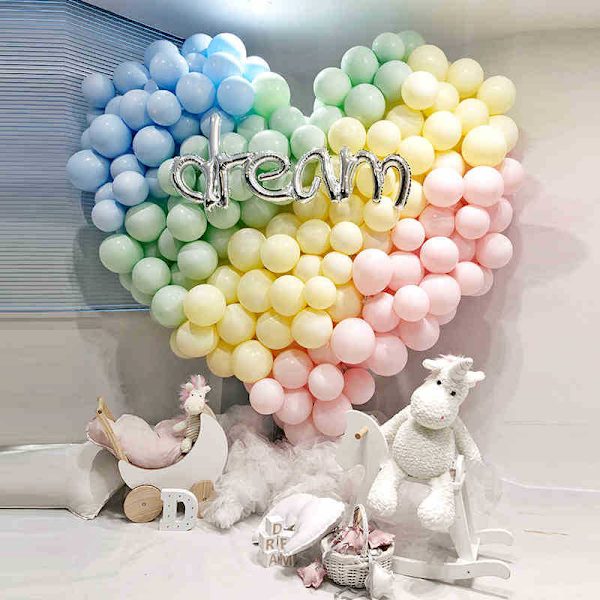 200 stk. Pastelfarvede balloner, Macaron farverige balloner Candy Par