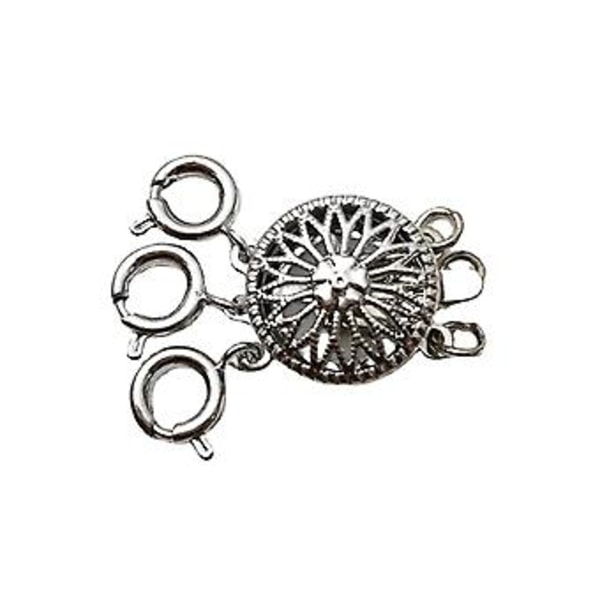 Magnetisk halskædeforbindelse lag halskæde lås til stabelbare kæder armbånd (sølv 3)
