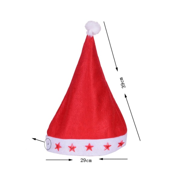 Santa Claus Hat Beanie (6 stk) (wm-15) Lys opp med LED for A