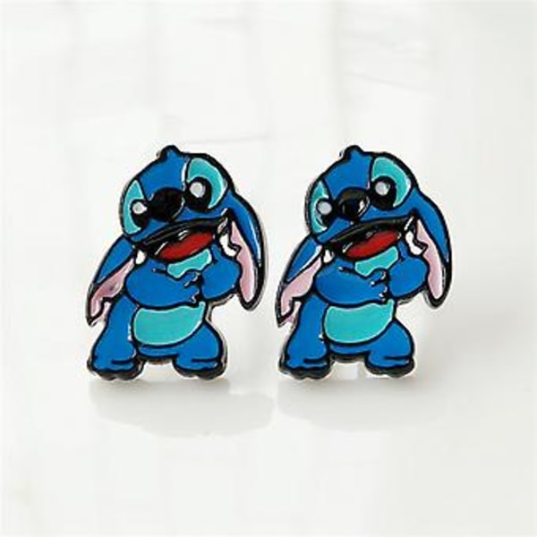 Anime-piirretty Stitch-nappi korvakorut lahjaksi naiselle ja tytölle