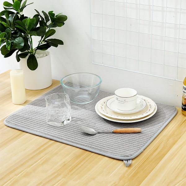 Grå, sett med 2 stk 45 * 60cm kjøkkenutstyr tørkeunderlag,