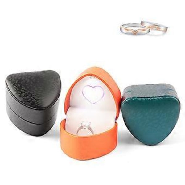 Elegant LED Lys Smykkeskrin Hjerteform Smykke Display Beholder Tilbehør Display Holder til Ringe Armbånd Rød(Rød)