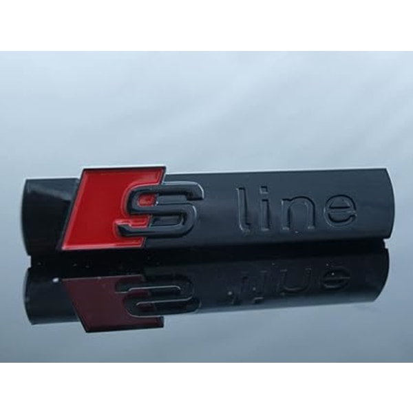 (Musta) 4 kpl S-logon linjan tunnus, 3D-logon metallitarra, auton ulko