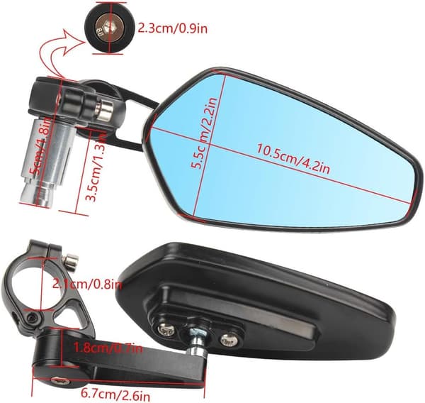 Universal 22mm Motorcykel Bakview Spejle Reversing CNC Bak Vi