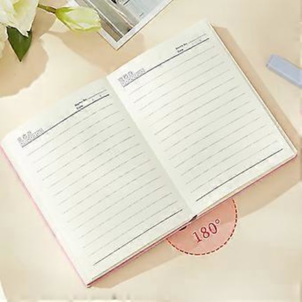 Basic Professional Tyk Skitsebog 640 Siders Læder Notesbog til Skrivning Tegning Tyk Notesbog Journal Uforet/Lineret Pink (Pink)