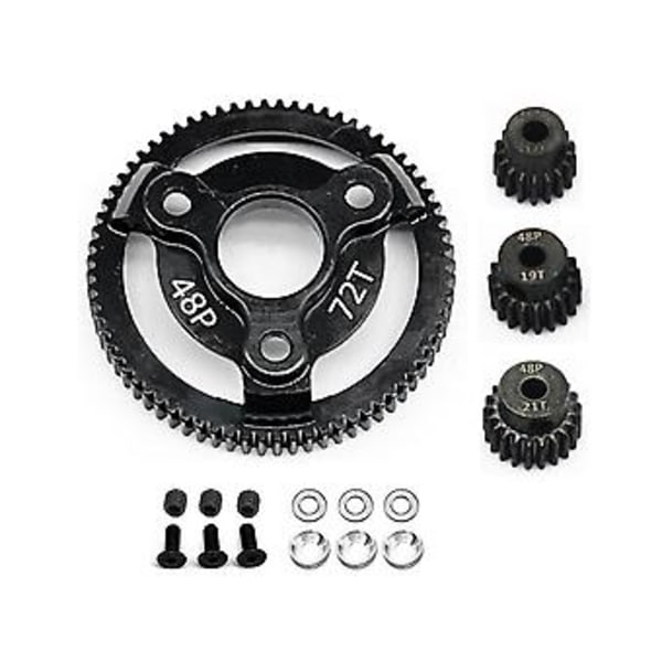 Kovettunut teräs 48p Spur-vaihde Pinion-vaihteen kanssa Slash 2wd Bandit Drag Slash -osille, 72t