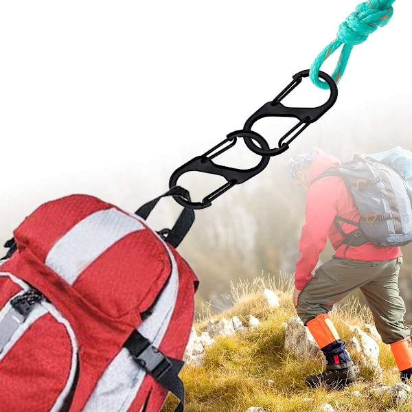 Mini S-formede karabinkroker 30 stk, liten karabinkrok, 50 mm lengde
