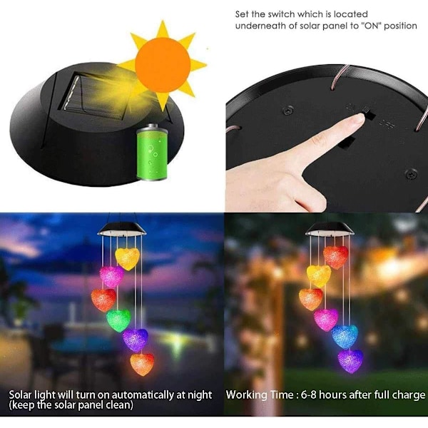 Have Spiral Farve-Skiftende Solcelle LED Carillon Romantisk Udendørs*