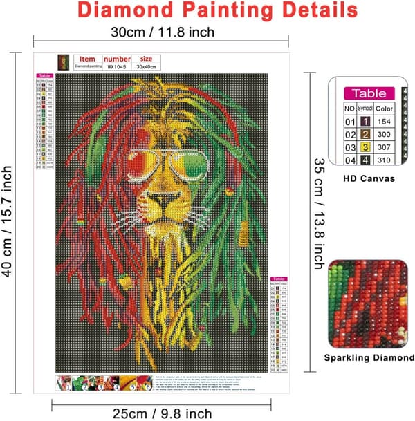 30X40cm 5D Diamantmalerisett for voksne, runde full drill diam