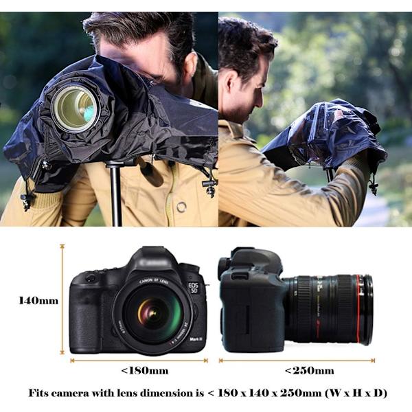 Nylon Kamera Regnjakke Vandtæt Beskyttende Dæksel til Fujifilm Nikon Canon Sony DSLR SLR Kamera