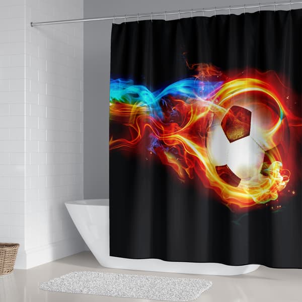 Fotbollsduschdraperi 180*200 cm, Mouve duschdraperi
