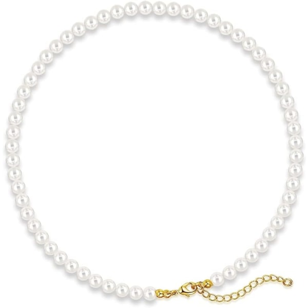 Perle Diameter 6mm 1 Stykke Perlekjede Kvinner Kort Rund Imita