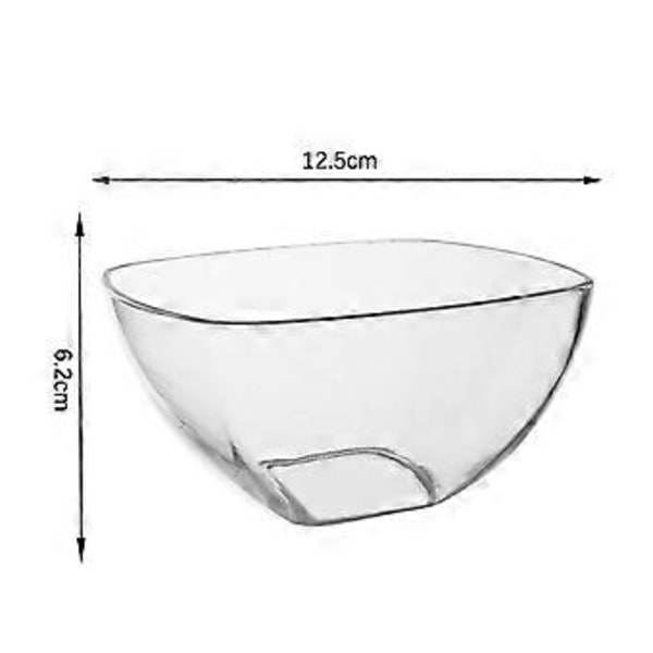 Salladsskål Serveringsskål Akryl Transparent Blandskål Lättviktig Serveringsfat Snacks Skål Godisskål för Evenemang Bar Bröllop (12.5cmx6.2cm)