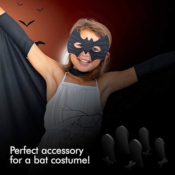 Skeleteen Bat Eye Mask Kostym - Superhjälte Svart Bat Mask Klänning U