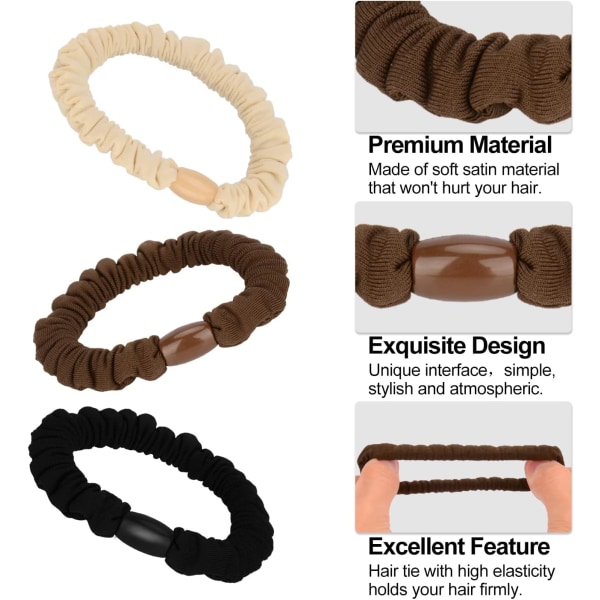 Hiuslenkit, 10 kpl Silk Satin Silk Ponytail -hiuslenkit Pehmeät vaurioittamattomat hiuslenkit