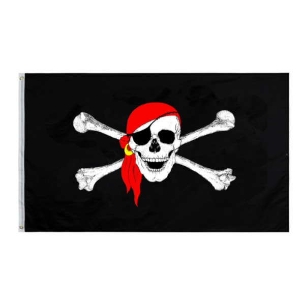 60*90 cm Stil Röd Bandana, Piratflagga utomhus Halloween Pirate F