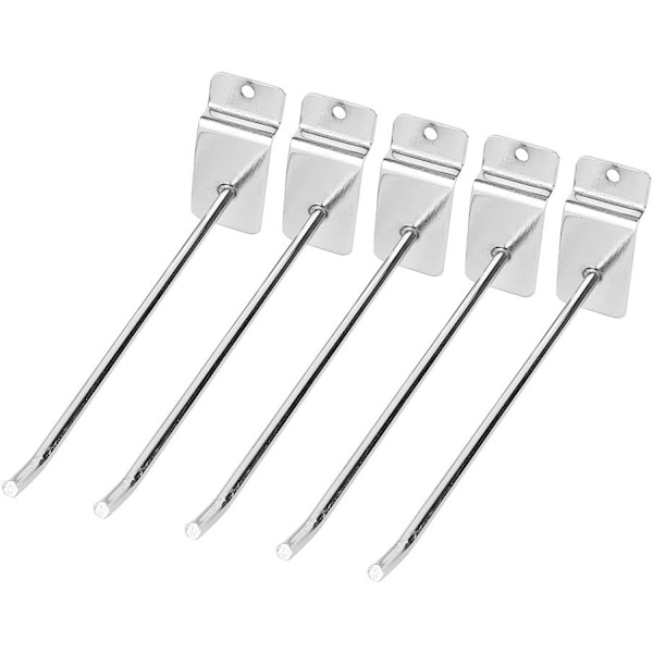 25 stk. kroge vægdisplayholder rustfrit stål ophængningskrog til supermarked 15 cm