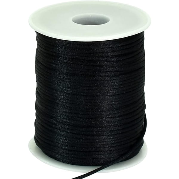 80m/spole 2mm sort sateng sort nylontråd for armbåndlaging, J