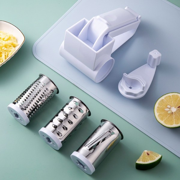 1PC Hand Crank Rotary Cheese Grater Med Tre Rullar Köks Crea