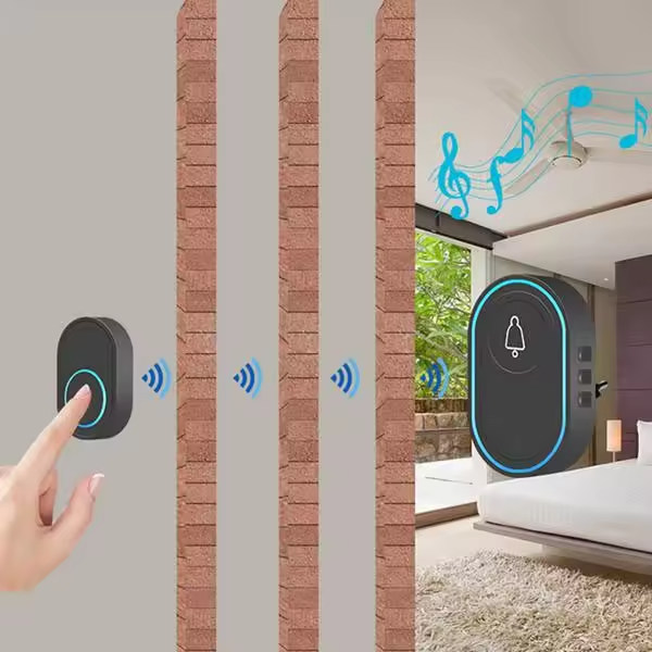433MHz Trådløs Dørklokke Smart Home Velkomst Chime LED Blinklys