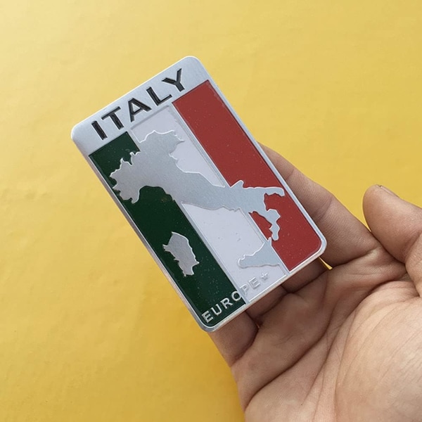 Bilklistermærke Italien Flag Aluminiumlegering Italien Emblem Badge Kreativ