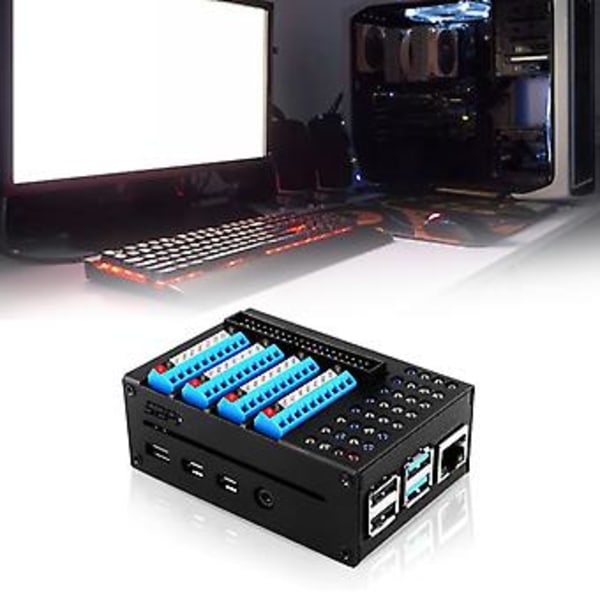 Kabinett for Raspberry Pi 4B GPIO Lysmodul Breakout Utvidelseskort