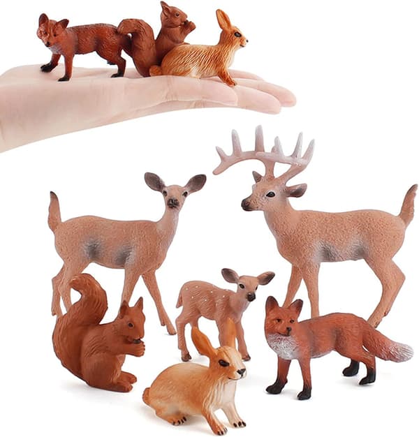Sett med 6 plastskogdyrfigurer for vitenskapsprosjekter, Lear
