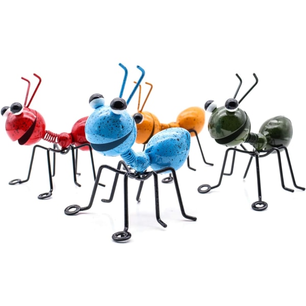 Metal Ant En grupp med 4 färger Söt insekt för att hänga väggkonst Ga