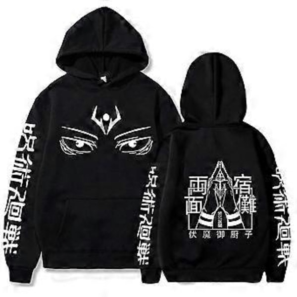 Anime Jujutsu Kaisen Ryomen Sukuna Ögon Hoodie Herr Dam Tröja Topp -NMAOV(M Svart)