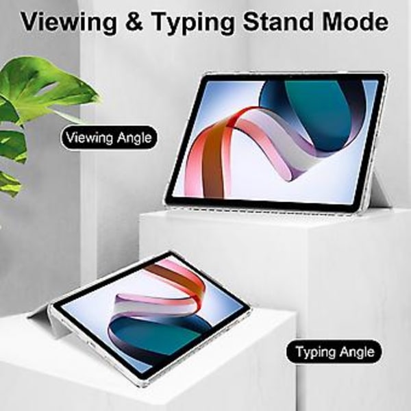 Nahkainen älykäs tabletin suojakotelo Xiaomi Redmi Pad 10.6:lle (Harmaa)