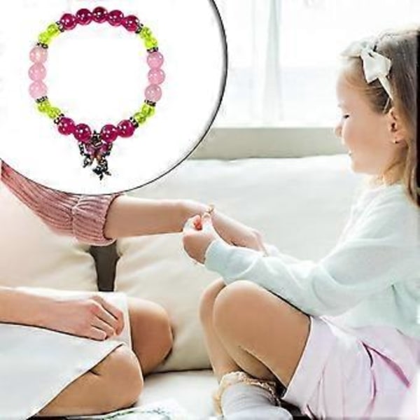 Krystalarmbånd med sommerfuglevedhæng, perlearmbånd, unik personlighed, venskabsarmbånd, børnesmykker, grøn (grøn)